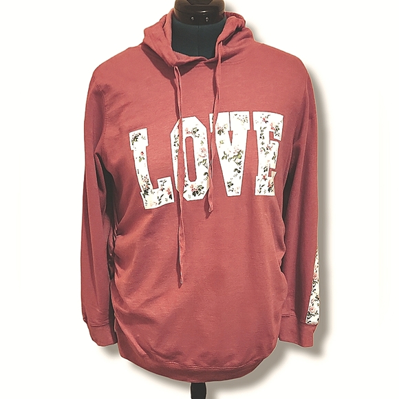 feathers Tops - Feathers Maternity LOVE Hoodie Size XL